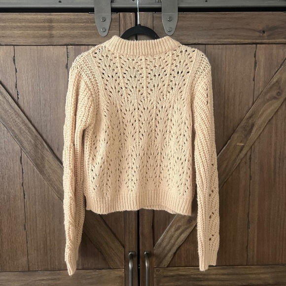 Brave Soul London Crew Neck Acrylic Open Knit Sweater Beige Size Medium - Picture 5 of 9